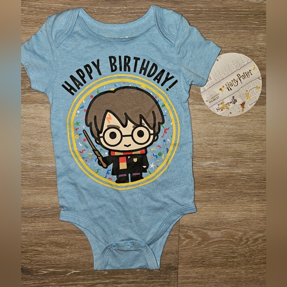 Harry potter happy birthday blue onesie 18 months bodysuit shirt Wizarding world - Picture 1 of 4